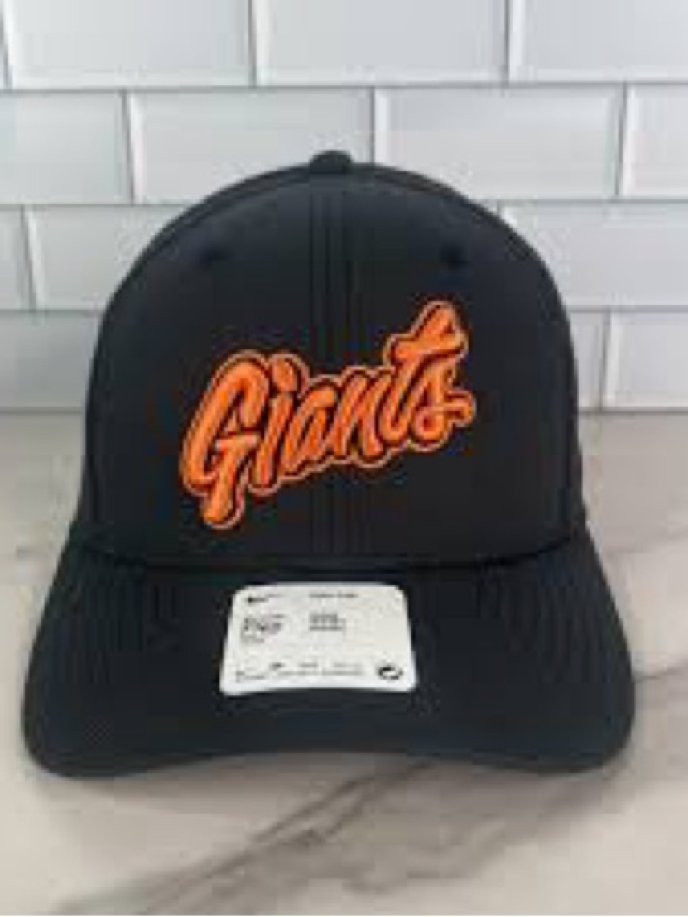 Nike Black Baseball Cap with Orange "Giants" Embroidered Logo